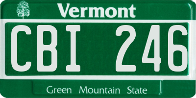 VT license plate CBI246