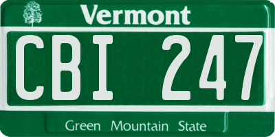 VT license plate CBI247
