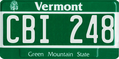 VT license plate CBI248