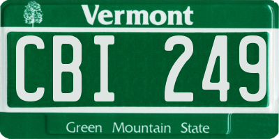 VT license plate CBI249