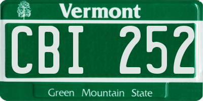 VT license plate CBI252
