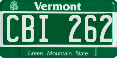 VT license plate CBI262