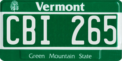 VT license plate CBI265