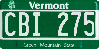 VT license plate CBI275