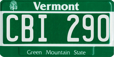 VT license plate CBI290