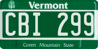 VT license plate CBI299