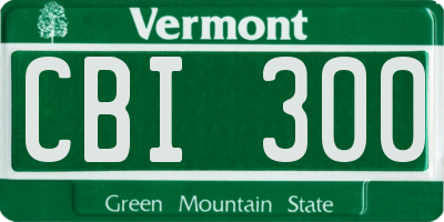 VT license plate CBI300