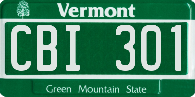 VT license plate CBI301