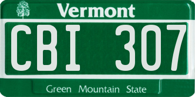 VT license plate CBI307