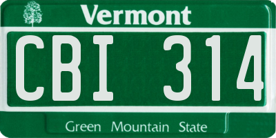 VT license plate CBI314