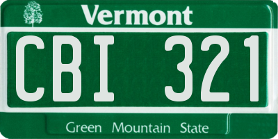 VT license plate CBI321