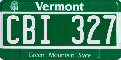 VT license plate CBI327
