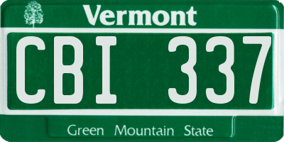 VT license plate CBI337