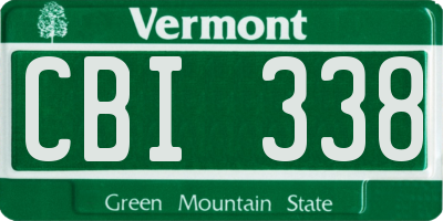 VT license plate CBI338