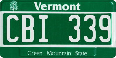VT license plate CBI339