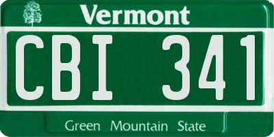 VT license plate CBI341
