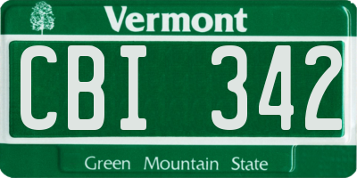 VT license plate CBI342
