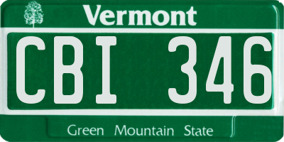 VT license plate CBI346