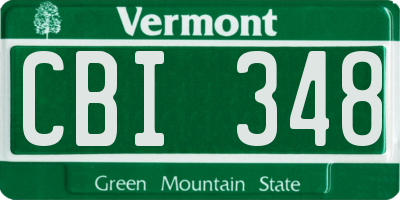 VT license plate CBI348