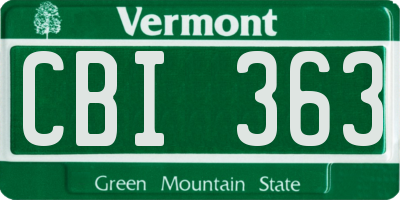 VT license plate CBI363