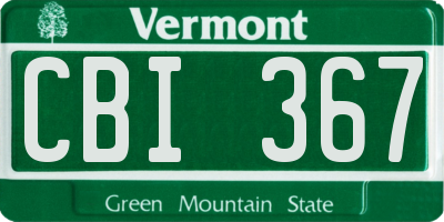 VT license plate CBI367