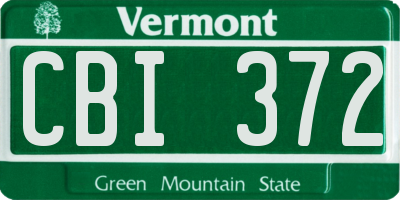 VT license plate CBI372