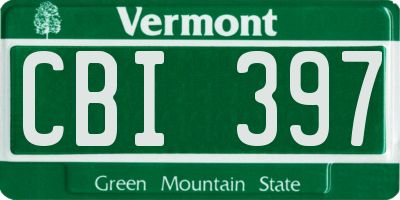 VT license plate CBI397