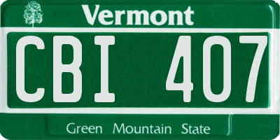 VT license plate CBI407