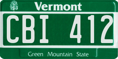 VT license plate CBI412