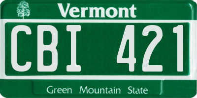 VT license plate CBI421