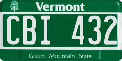 VT license plate CBI432