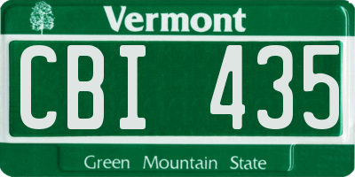VT license plate CBI435