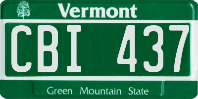 VT license plate CBI437