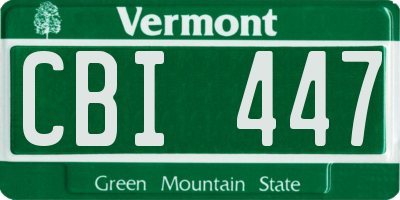 VT license plate CBI447