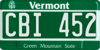 VT license plate CBI452