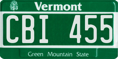 VT license plate CBI455