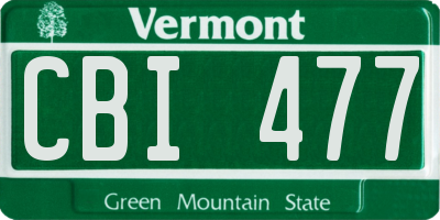 VT license plate CBI477