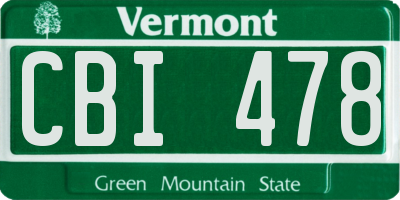 VT license plate CBI478