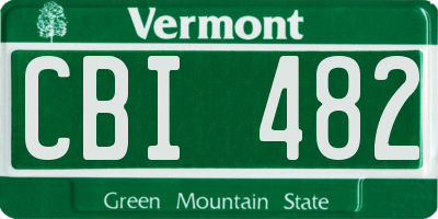 VT license plate CBI482