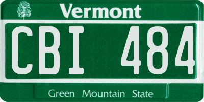 VT license plate CBI484