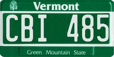 VT license plate CBI485