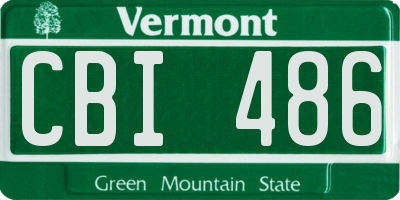 VT license plate CBI486
