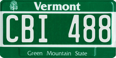 VT license plate CBI488