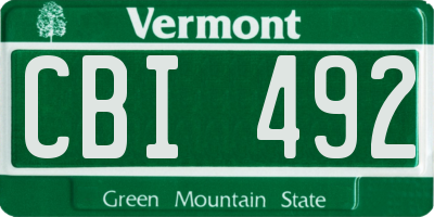 VT license plate CBI492