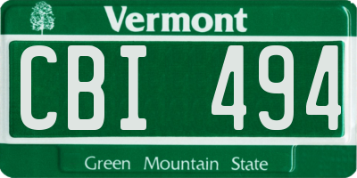 VT license plate CBI494