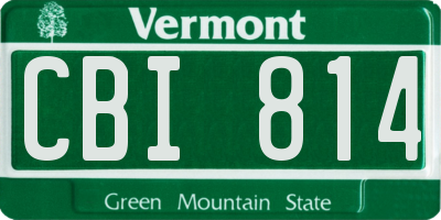 VT license plate CBI814