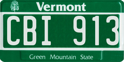 VT license plate CBI913