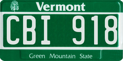 VT license plate CBI918