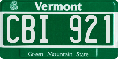 VT license plate CBI921