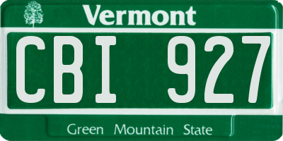 VT license plate CBI927